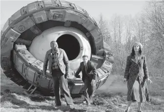  ??  ?? From left, Malcolm Barrett, Matt Lanter and Abigail Spencer in Timeless, premièring Oct. 3 on NBC.