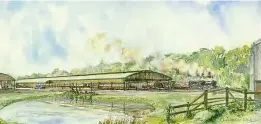  ??  ?? Artist’s impression of the proposed new carriage shed near Pickering. NYMR