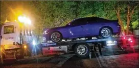  ?? COURTESY ?? South Fulton impounds a car in what authoritie­s said was a street racing bust. Last weekend, over 80 people were arrested and 45 cars were impounded.
