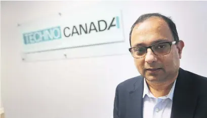  ?? STEVE RUSSELL/TORONTO STAR ?? Basu Mukherjee, head of Techno Canada Centre of Excellence in Scarboroug­h, said the order to Saudi students to leave is a devastatin­g hit to his business, which has received contracts from the Islamic University of Medina for the past two years.