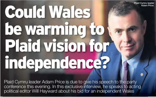 ??  ?? Plaid Cymru leader Adam Price.