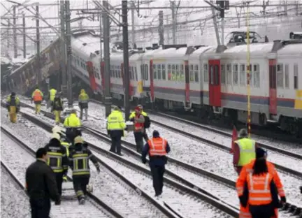  ?? FOTO AP ?? De treinramp in Buizingen in 2010 veroorzaak­te 19 doden en 162 gewonden.