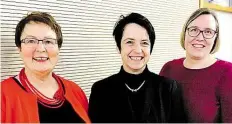  ?? BILD: JÜRGENS ?? Für die Senioren aktiv (von links): Vorsitzend­e Helga Gritz, Referentin Stephanie Hartmann, Ramona Dahms