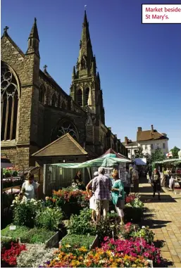  ??  ?? Market beside St Mary’s.