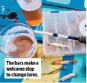  ??  ?? The bars make a welcome stop to change lures.