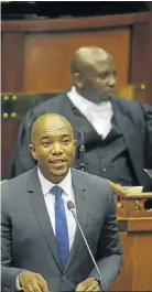  ?? Picture: GALLO IMAGES ?? NO VALENTINE: DA leader Mmusi Maimane speaks during the debate on the state of the nation address in parliament on Tuesday. His hard-hitting speech, in which he called Zuma the ’enemy of the people’, was ignored by the president