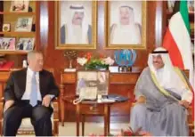  ??  ?? Foreign Minister Sheikh Sabah Khaled Al-Hamad Al-Sabah meets with Brunei’s Minister of Foreign Affairs and Trade Lim Jock Seng.