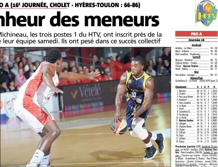  ?? PQR/Le Courrier de l’Ouest/Etienne Lizambard) ?? Akeem Williams a terminé meilleur marqueur à Cholet.(Photos