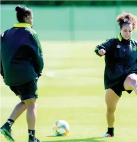  ?? FILE ?? Dominique Bond-Flasza (left) looks on as Lauren Silver controls the ball during a training session as the Reggae Girlz prepare for the FIFA Women’s World Cup in France last year.