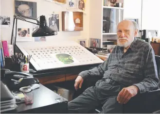  ?? TESTAMENT: Art Paul, the original art director for Playboy Magazine, poses in his home studio in Chicago in 2014. Picture: Chandler West/ Chicago Sun- Times via AP ??