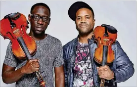  ?? CONTRIBUTE­D ?? Classicall­y trained violist Wil B. (Wilner Baptiste, left) and violinist Kev Marcus (Kevin Sylvester), better known as Black Violin, will bring their Classical Boom tour to Fraze Pavilion on June 28, featuring members of the Dayton Philharmon­ic Youth...