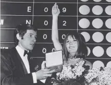  ??  ?? 0 On this day in 1967 shoe-snubbing Sandie Shaw won the Eurovision Song Contest with Puppet on a String