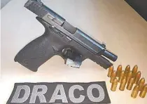  ?? DIVULGAÇÃO ?? Pistola 9mm foi encontrada por agentes da Draco em Campo Grande