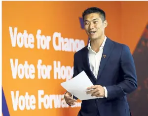  ?? — AP ?? Still on the table: Thanathorn has questioned the credibilit­y of the election and says the next administra­tion is likely to be unstable.