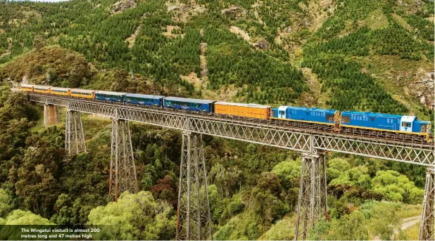  ??  ?? The Wingatui viaduct is almost 200 metres long and 47 metres high