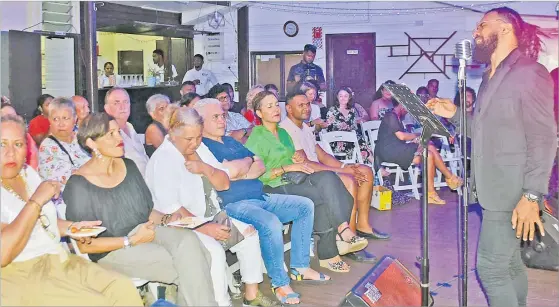  ?? Picture: SOPHIE RALULU ?? Ilisoni Lesu Uluitoga sings a number during the Soul Revival concert in Suva last Friday.