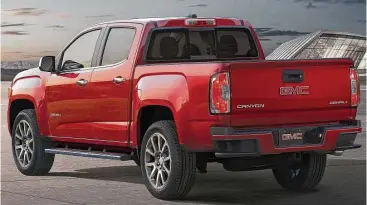  ??  ?? GMC has added a luxury Denali version to its lineup of Canyon midsize pickup trucks for 2017. Denali is the designatio­n GMC uses for the special high-end models of its core vehicles.