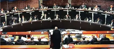  ??  ?? IMPORTANT: A screengrab of the Concourt hearing into Sassa.