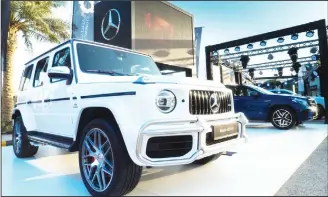  ??  ?? Al Mulla Automobile­s Company showcased the new Mercedes-AMG G 63 and Mercedes-AMG GLE 43 Coupé during the GulfRun Car Show that was held at Murouj Sahara.