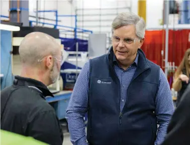  ?? ?? Culp at the Beavercree­k factory in February