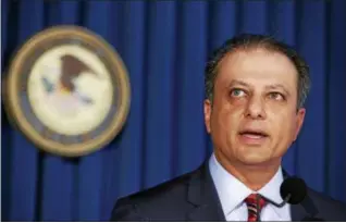  ?? AP PHOTO/KATHY WILLENS ?? In this Sept. 17, 2015file photo, U.S. Attorney Preet Bharara speaks during a news conference in New York. After refusing to resign from his position, Bharara was fired on Saturday, March 11, 2017.