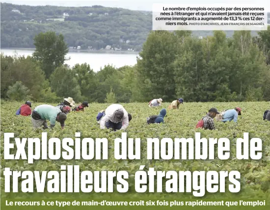  ?? PHOTO D’ARCHIVES, JEAN-FRANÇOIS DESGAGNÉS ?? Le nombre d’emplois occupés par des personnes nées à l’étranger et qui n’avaient jamais été reçues comme immigrants a augmenté de 13,3 % ces 12 derniers mois.