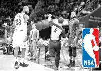  ??  ?? LeBron James #23 of the Cleveland Cavaliers is ejected in the second half by referee Kane Fitzgerald #5 while playing the Miami Heat at Quicken Loans Arena on November 28, 2017 in Cleveland, Ohio. Cleveland won the game 108-97. - AFP photo