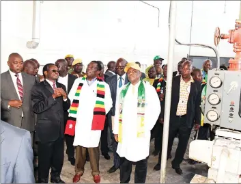  ??  ?? President Mnangagwa, while touring Masvingo CSC, which will be the epicentre of the revival of the company said his Government has been putting the economy first since the arrival of the new dispensati­on