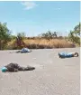  ??  ?? Los tres cadáveres quedaron sobre la carretera La Herradura.