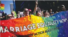  ?? — Reuters photo ?? People march for marriage equality of same-sex couples in Sydney,Australia.