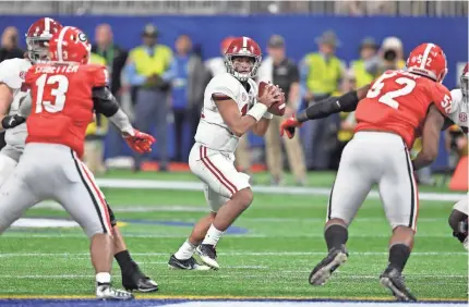  ?? DALE ZANINE/USA TODAY ?? Alabama’s Tua Tagovailoa (ankle), who has 36 TD passes, is expected to be back for the Orange Bowl.