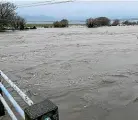  ?? ?? The Ahuriri River near Ō mārama which peaked at 519 cumecs at 5am yesterday before gradually falling.