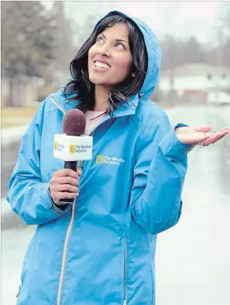  ?? CATHIE COWARD THE HAMILTON SPECTATOR ?? Saphia Khambalia joined The Weather Network in 2015 after paying her dues at stations across the province, including Toronto, Windsor and Sudbury. Khambalia says she’s learned to strive for excellence, not perfection, because perfection doesn’t exist.