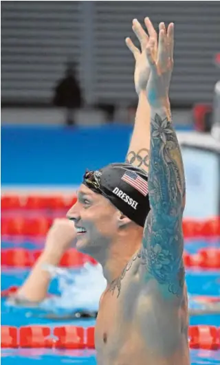  ?? // AFP ?? Dressel festeja su triunfo en la final de los 100 libres