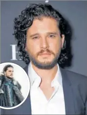  ?? PHOTO: MICHAEL LOCCISANO/GETTY IMAGES/AFP ?? Actor Kit Harington and (inset) in Game of Thrones