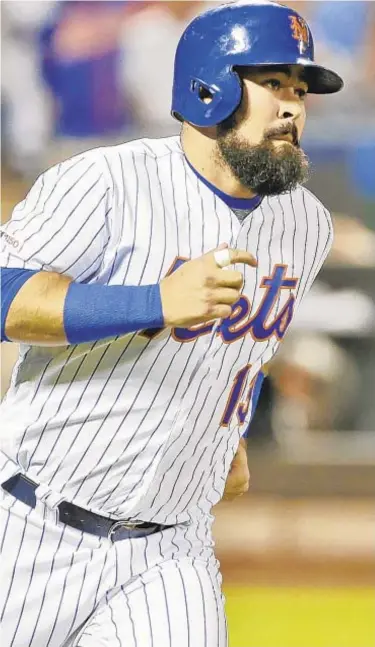  ?? AP ?? Luis Guillorme rounds the bases after his game-tying home run in the 8th inning Saturday night.