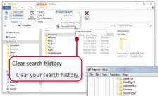  ??  ?? Erasing search history in File Explorer (above) and Windows Exporer (right)