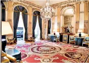  ??  ?? The spectacula­r decor, chandelier­s and glorious carpets inside the British Embassy in Paris which Tony Blair has used numerous times since he left parliament