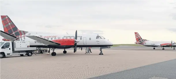  ??  ?? CHALLENGIN­G TIMES: Loganair said it will ask the government for cash support in order to be able to maintain its essential routes to the Highlands and islands