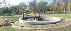  ??  ?? WELL KEPT: Friends of De Waal Park are responsibl­e for cleaning the water pond each Friday to ensure the safety of animals.