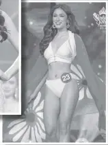  ?? ?? Nicole, 21, exudes charm and confidence during the Swimsuit Competitio­n for the Top 12 finalists.