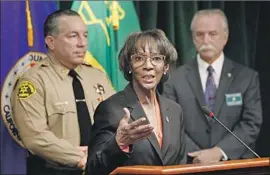  ?? Al Seib Los Angeles Times ?? JACKIE LACEY, the Los Angeles County district attorney, announced Friday that three more off icers are accused of wrongly labeling people as gang members.