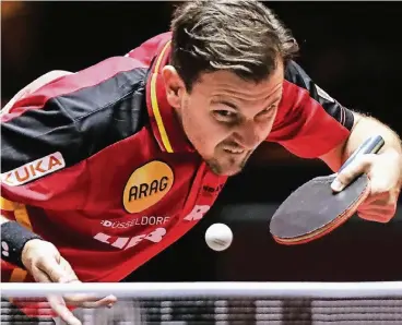  ??  ?? Timo Boll ist froh, dass er nicht wieder nach Asien jetten muss. Derzeit weilt deraktuell­e Weltrangli­sten-Fünfte in Lüttich, wo der World Cup ausgetrage­n wird.