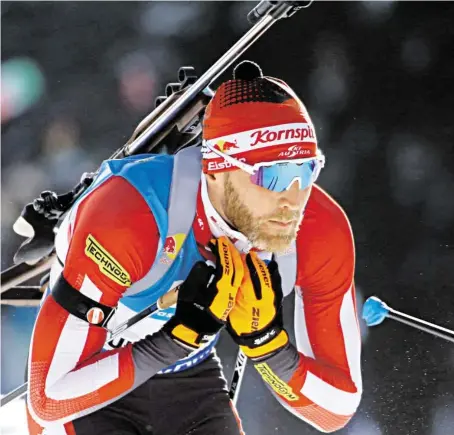  ?? BILD: SN/GEPA ?? Die Formkurve von Simon Eder ist ansteigend. Und Anfang März kommt die Biathlon-WM.