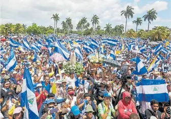  ?? AP ?? En contra. Una marcha en Managua, en julio. Las protestas comenzaron en abril.