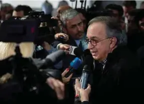  ?? BLOOMBERG PIC ?? Fiat Chrysler Automobile­s chief executive officer Sergio Marchionne is stepping down due to ill health and will be replaced by Mike Manley, head of the group’s Jeep brand.