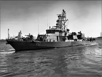  ?? SPC. CODY RICH/U.S. ARMY VIA AP ?? This 2020 file photo provided by the U.S. Army shows the USS Firebolt in Manama, Bahrain.