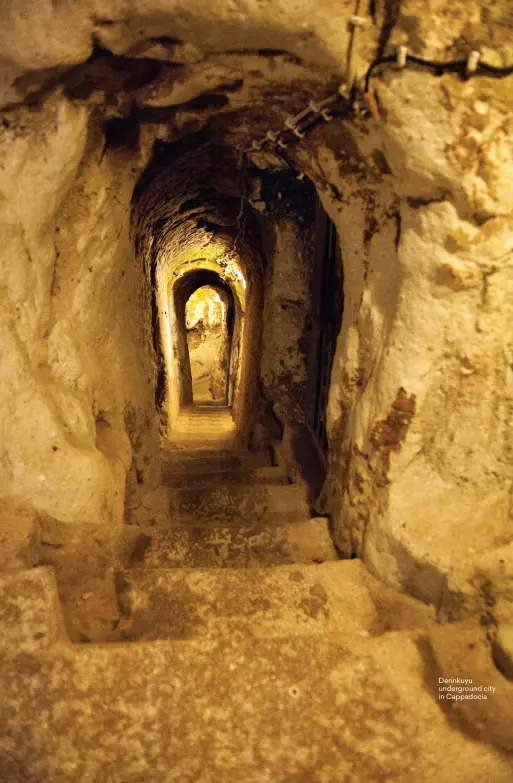  ??  ?? Derinkuyu undergroun­d city in Cappadocia