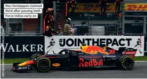  ??  ?? Max Verstappen claimed third after passing both Force Indias early on