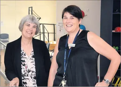  ??  ?? CANCER PROGRAM: Jane Auchetti from Cancer Council Victoria, left, and Rural Northwest Health chief executive Catherine Morley inspect the health service’s gym where a new survivorsh­ip program will occur.